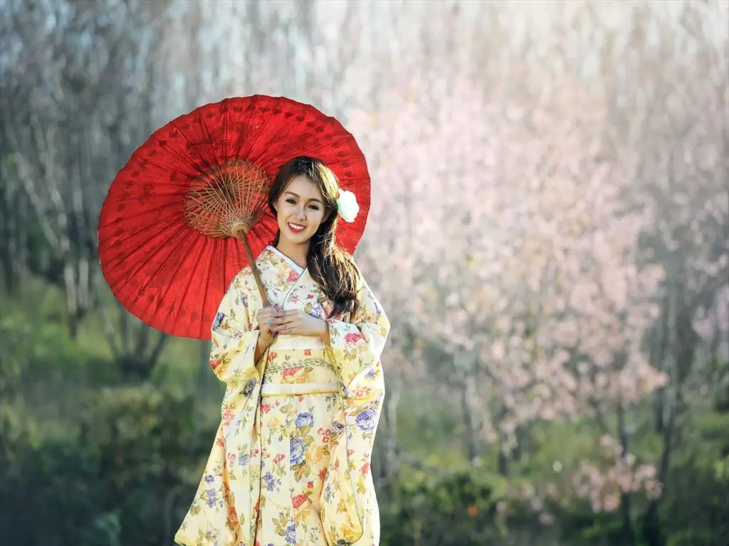 日本,女性,和傘