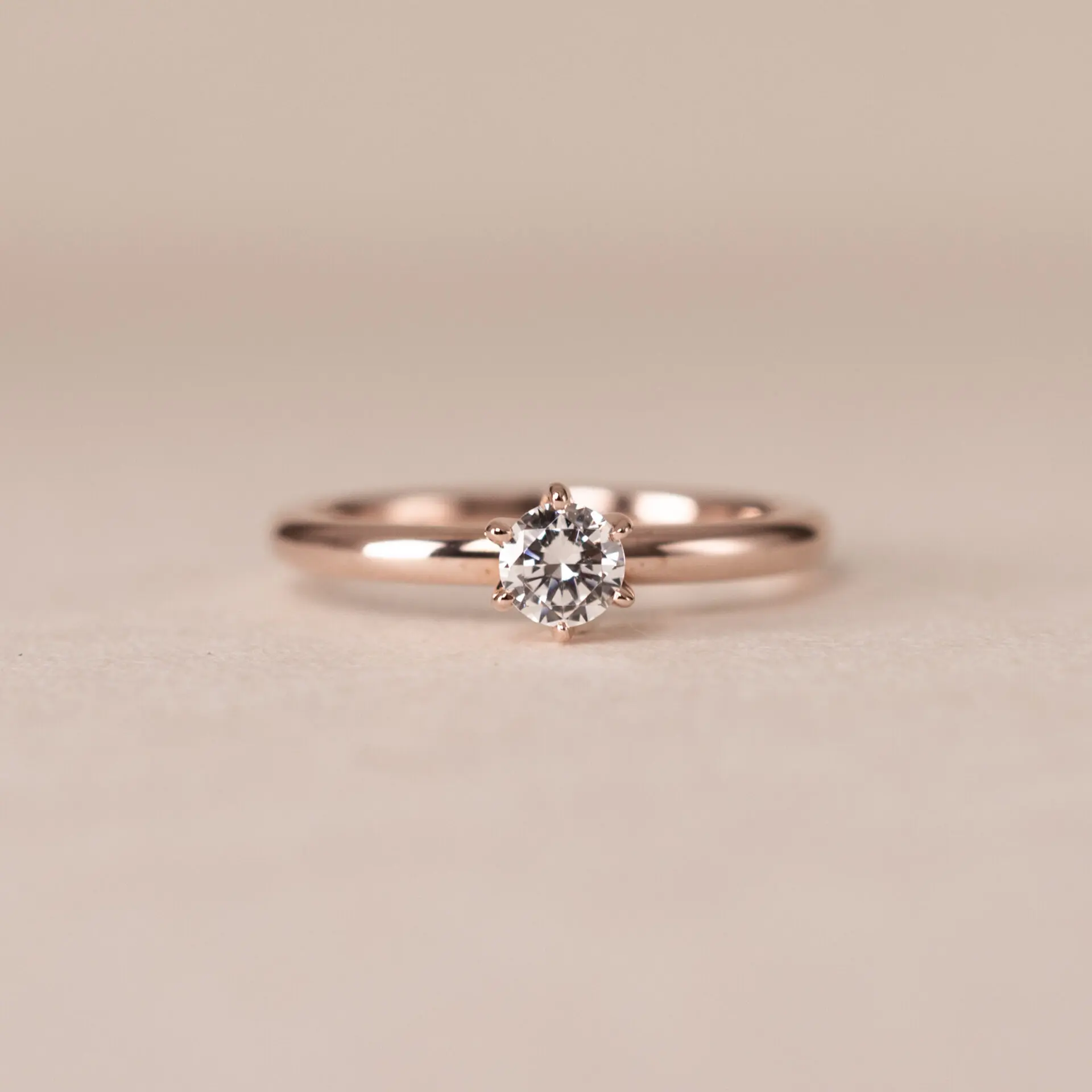 ピンクゴールドの手作り婚約指輪